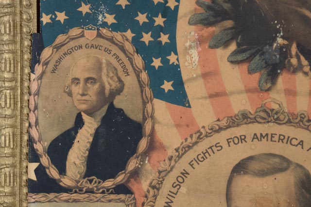 1917 Woodrow Wilson Framed Campaign Poster