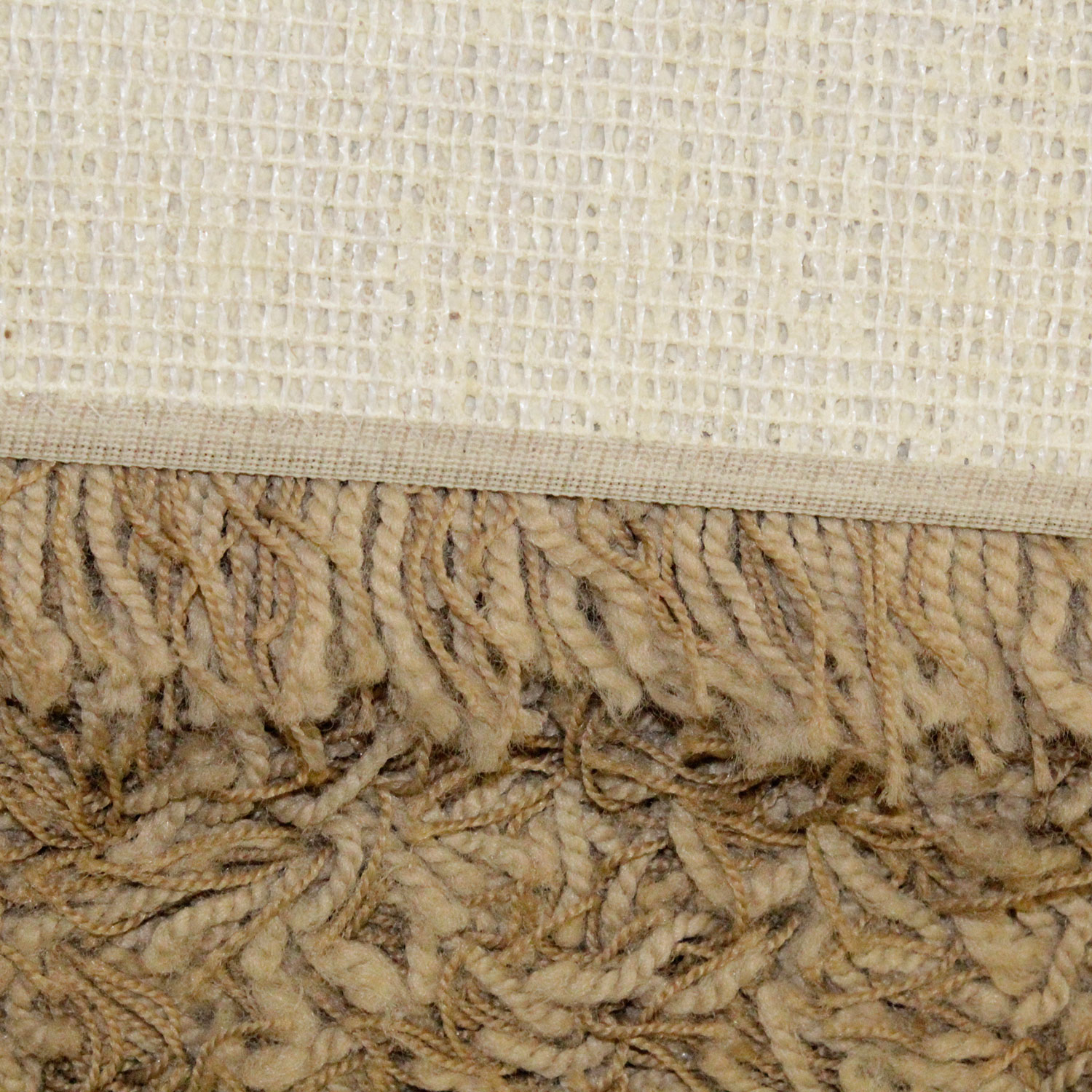 Machine-Made Mocha Brown Shag Rug