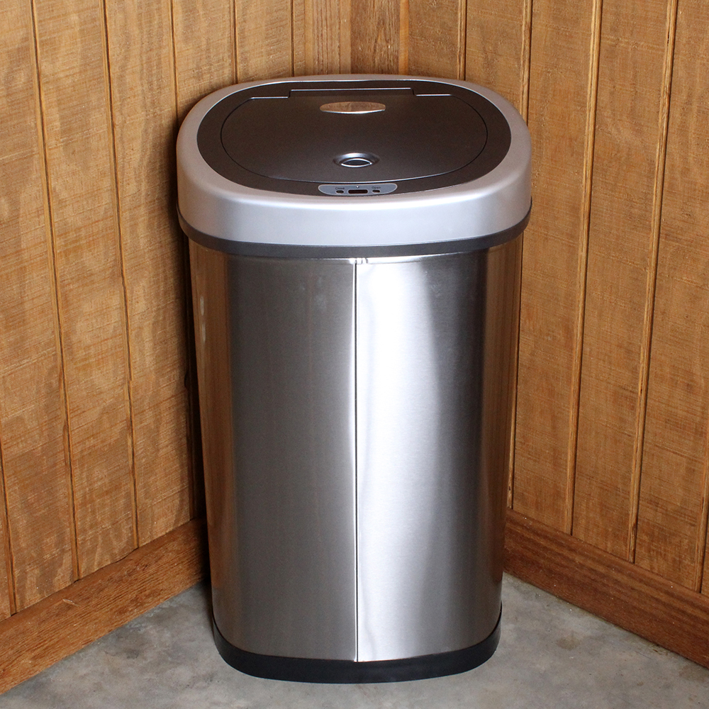 Stainless Steel Ninestars Auto-Motion Sensor Trash Bin