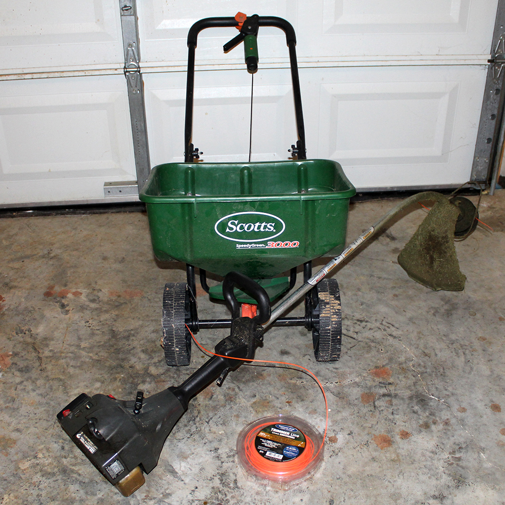 Craftsman Gas Weed Wacker and Scotts SpeedyGreen 3000 Push Spreader
