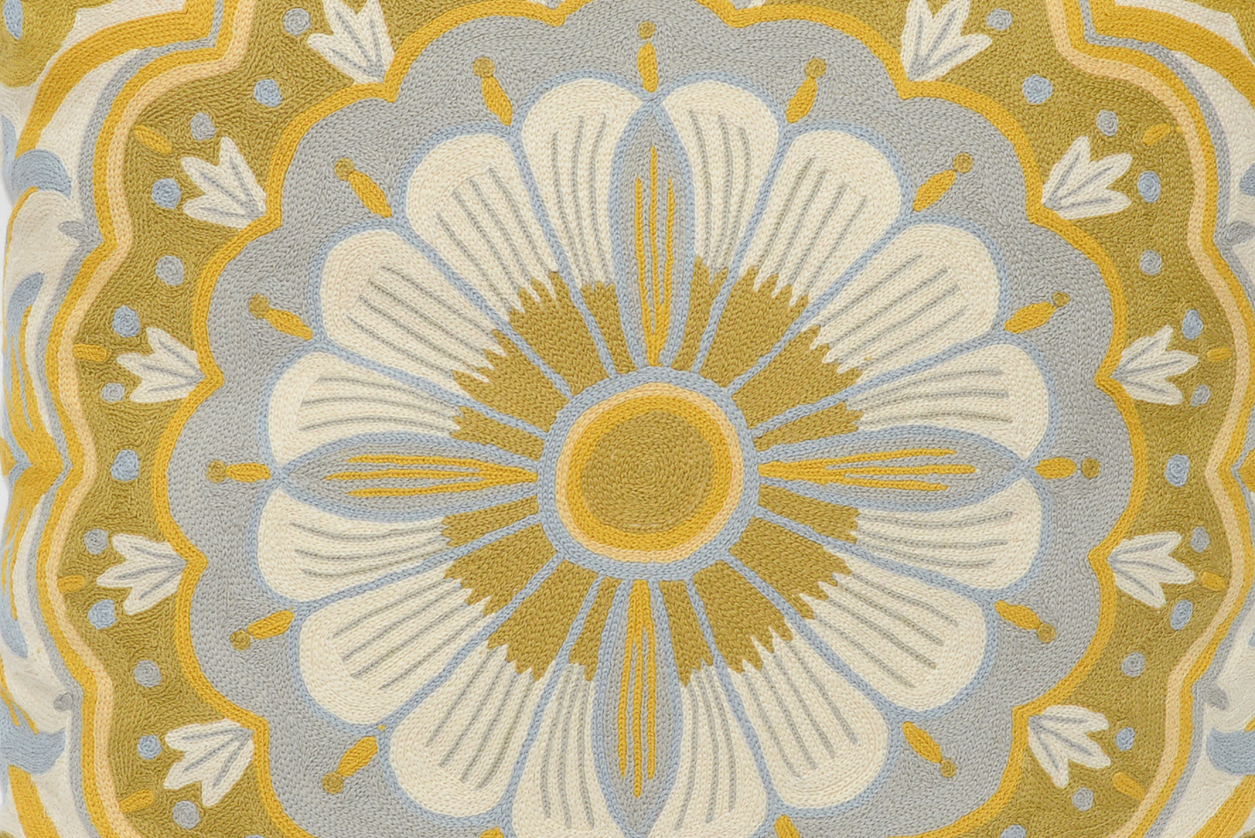 Pair of Large Chainstitched Throw Pillows