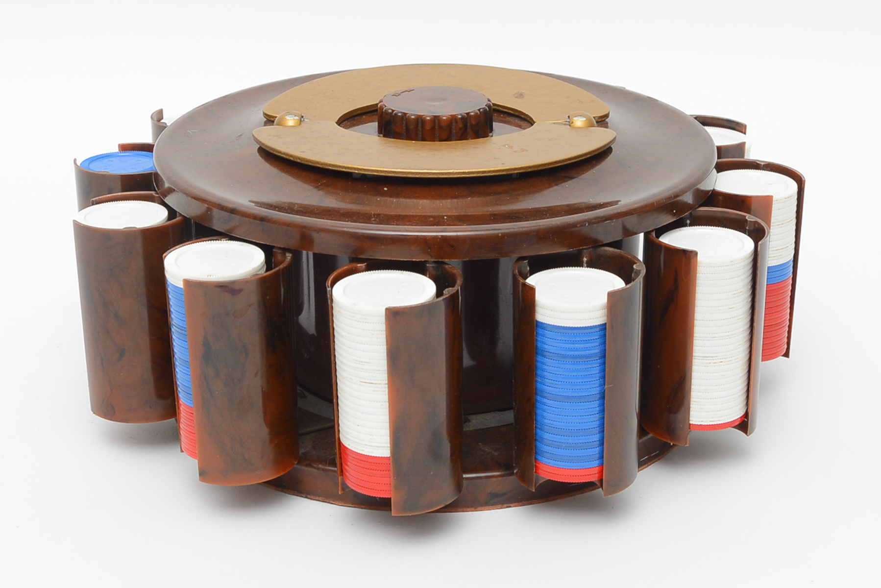 Mid-Century "Turn It Co." Poker Chip and Card Holder Set