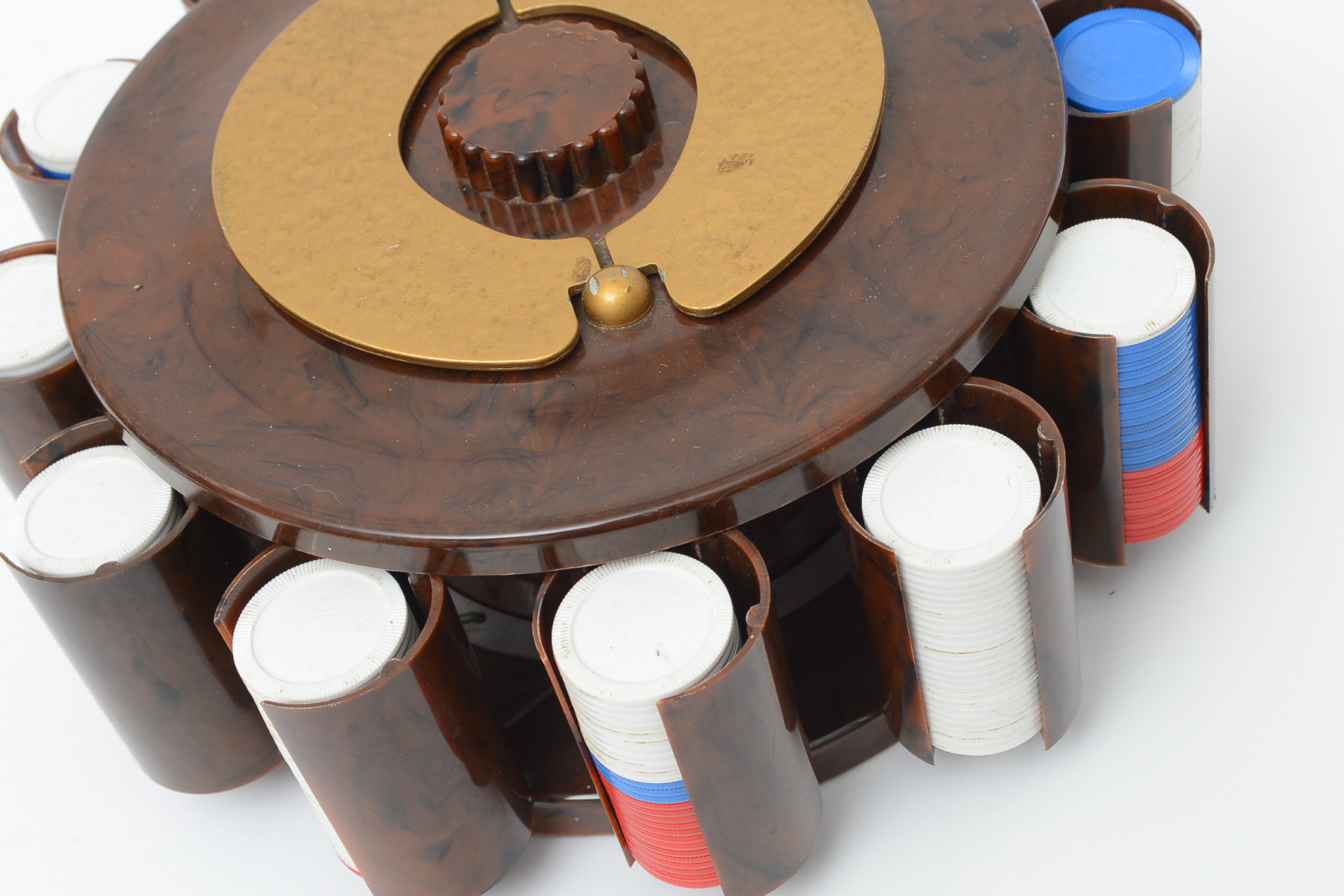 Mid-Century "Turn It Co." Poker Chip and Card Holder Set