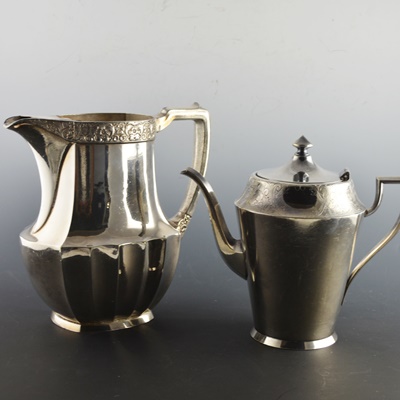 Silver Plated Rogers Teapot and Community Pitcher
