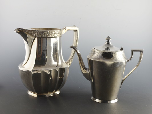 Silver Plated Rogers Teapot and Community Pitcher