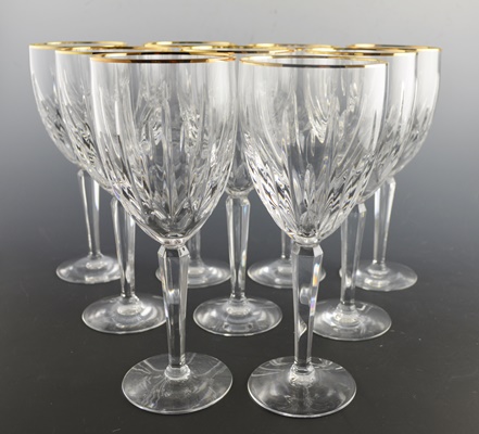 Lenox Crystal Clarity Gold Rim Wine Glasses