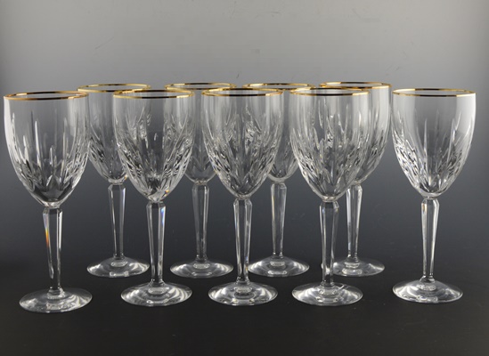 Lenox Crystal Clarity Gold Rim Wine Glasses