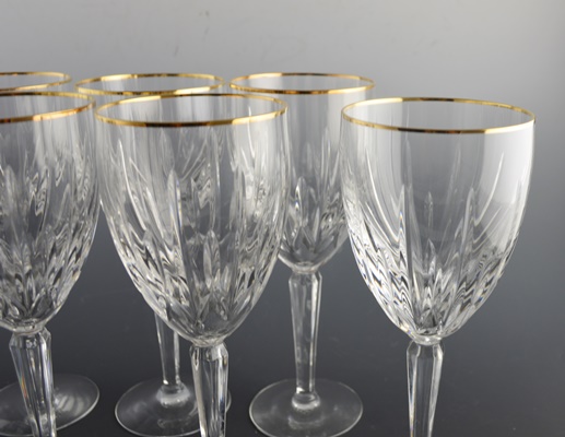 Lenox Crystal Clarity Gold Rim Wine Glasses