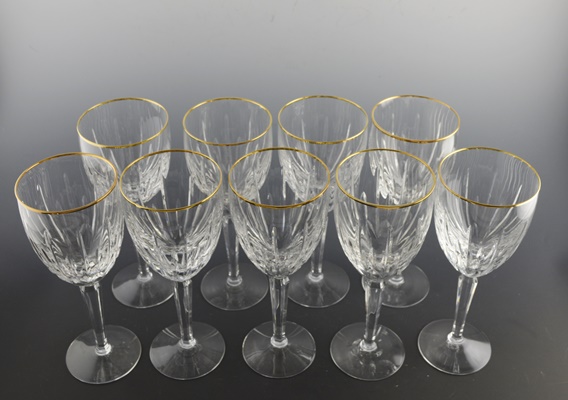 Lenox Crystal Clarity Gold Rim Wine Glasses