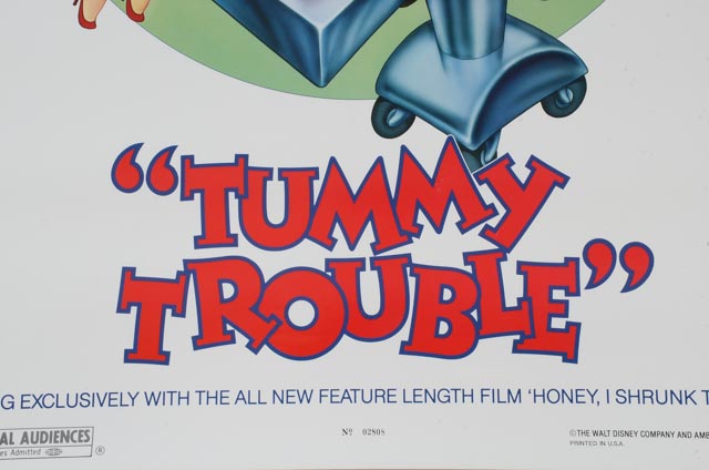 Unframed 1989 Original Walt Disney Company and Amblin Entertainment Theatrical Release Poster "Tummy Trouble"