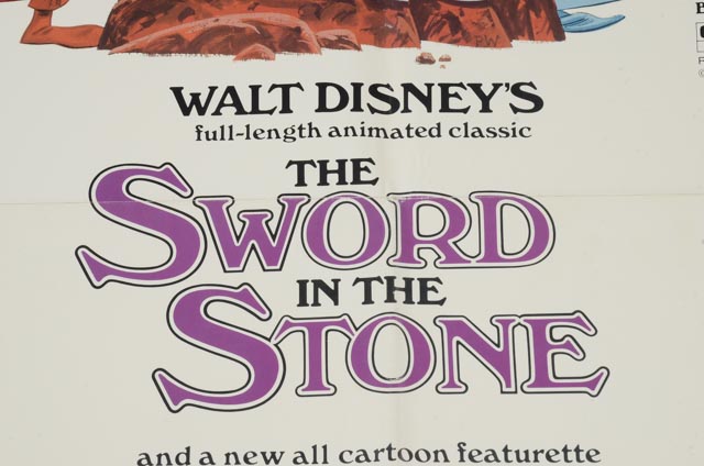 Original One-Sheet Theatrical Poster for 1983 Re-release of "The Sword in the Stone" with Featurette of Winnie the Pooh