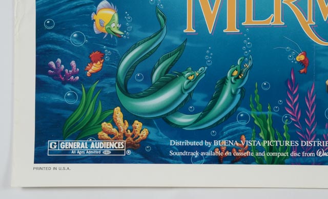 Original 1989 One-Sheet Theatrical Poster for Walt Disney's "The Little Mermaid"