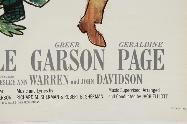 Original 1968 Style B One-Sheet Theatrical Poster for Walt Disney's "The Happiest Millionaire"