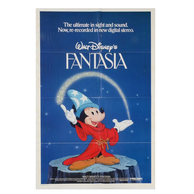 Original One-Sheet Theatrical Poster for 1982 Re-release of Walt Disney's "Fantasia"