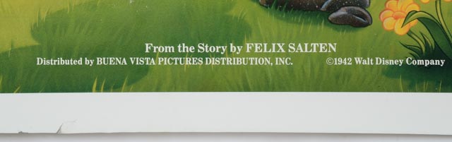 Original One-Sheet Theatrical Poster for 1988 Re-release of Walt Disney's "Bambi"