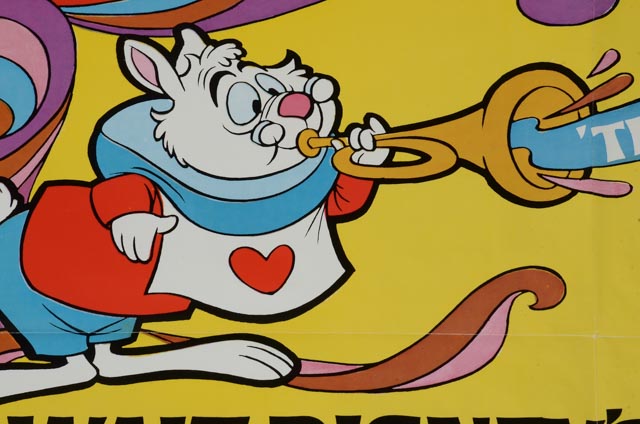 1974 Original Re-Release One-Sheet Theatrical Poster for Walt Disney's "Alice in Wonderland"