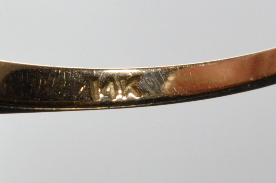 14K Yellow and White Gold Engagement Ring with Diamonds