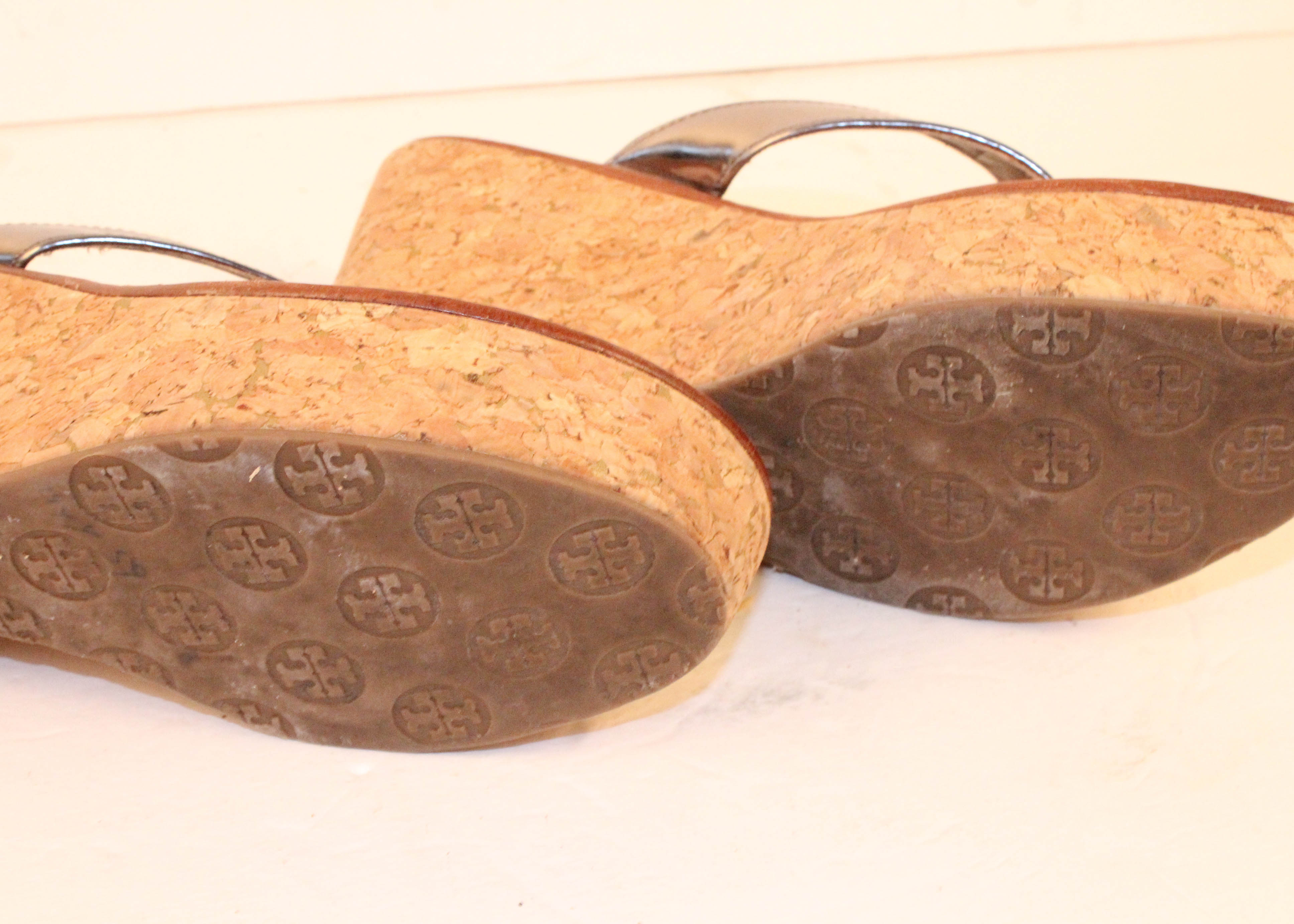 Tory Burch Cork Wedge Sandals, Size 8.5