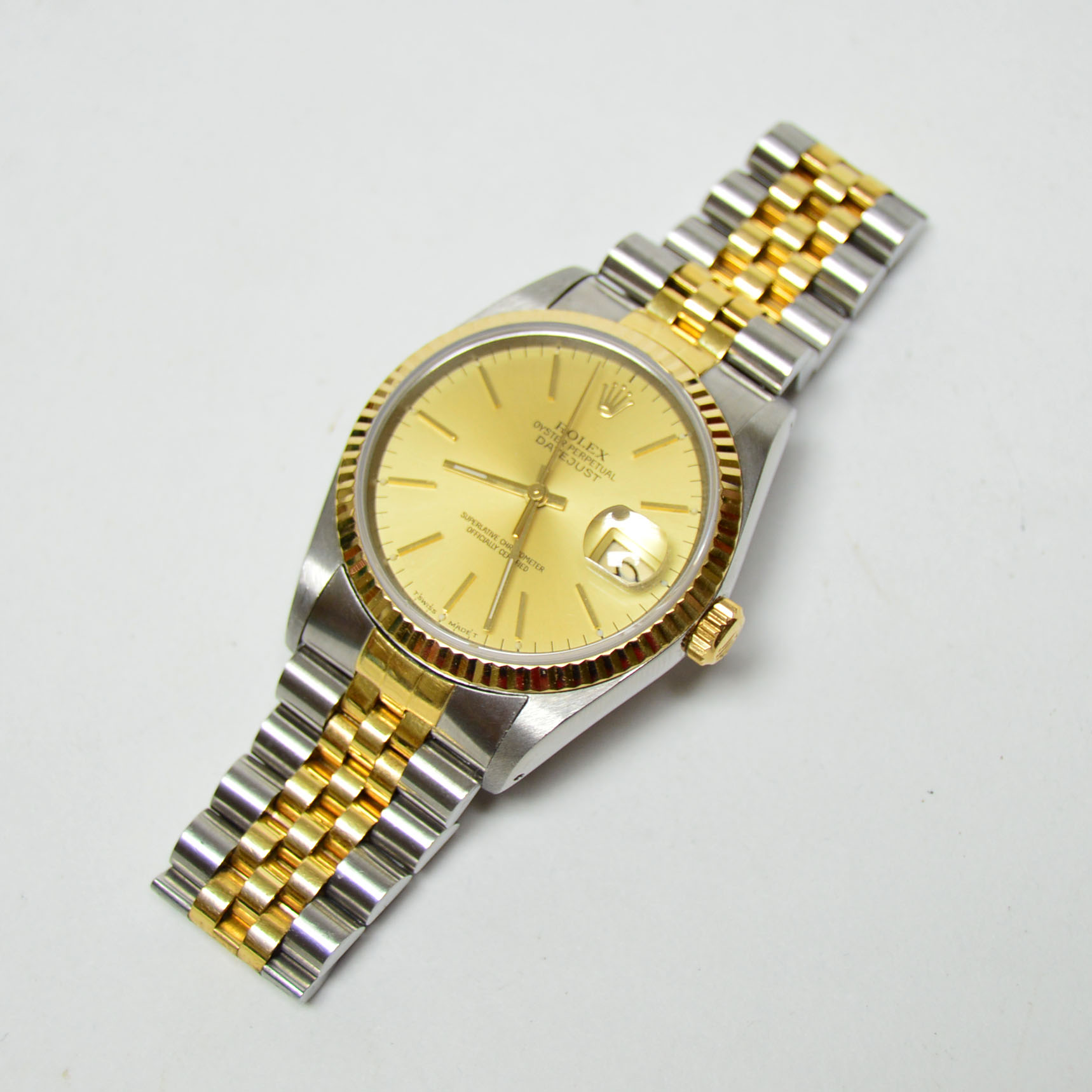 Men's Rolex Oyster Perpetual Datejust 18K Yellow Gold and Stainless Watch