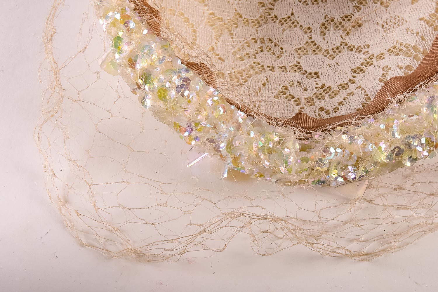 Vintage 1950s Sequined Capulet Hat