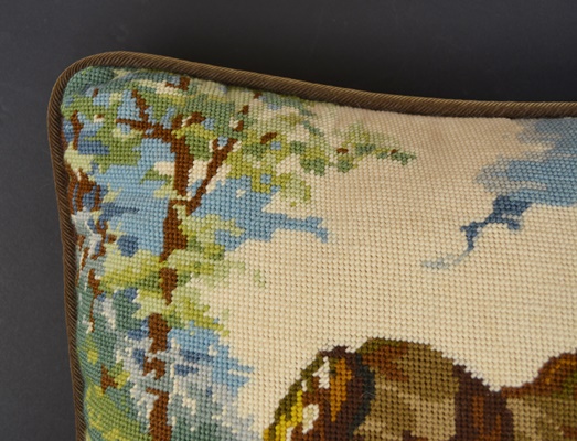 Horse and Foal Needlepoint Pillow