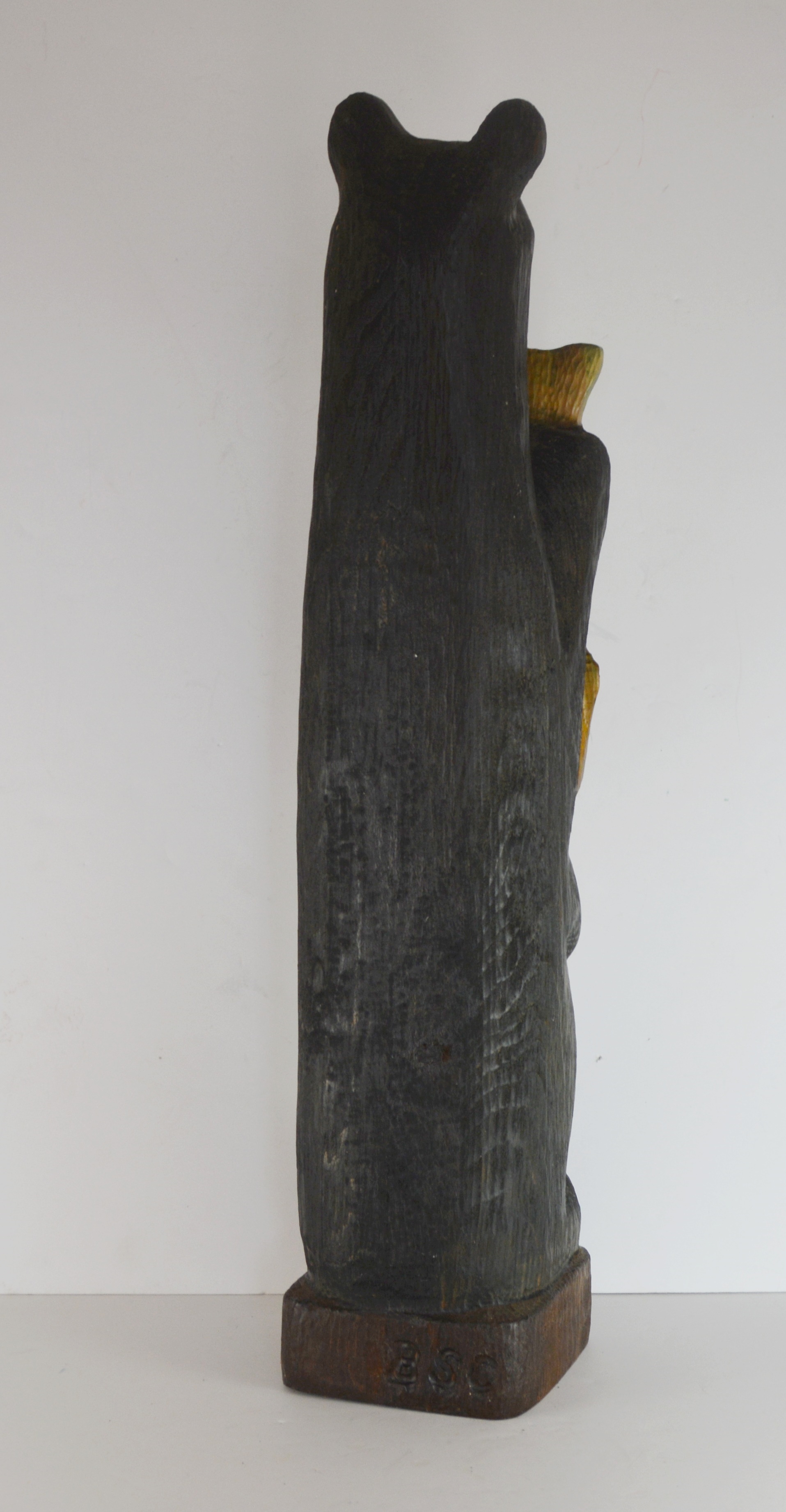 Wood Carved Black Bear and Catch of the Day