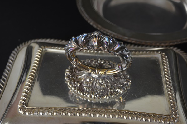 Silver Plated and Glass Baking Dish Group