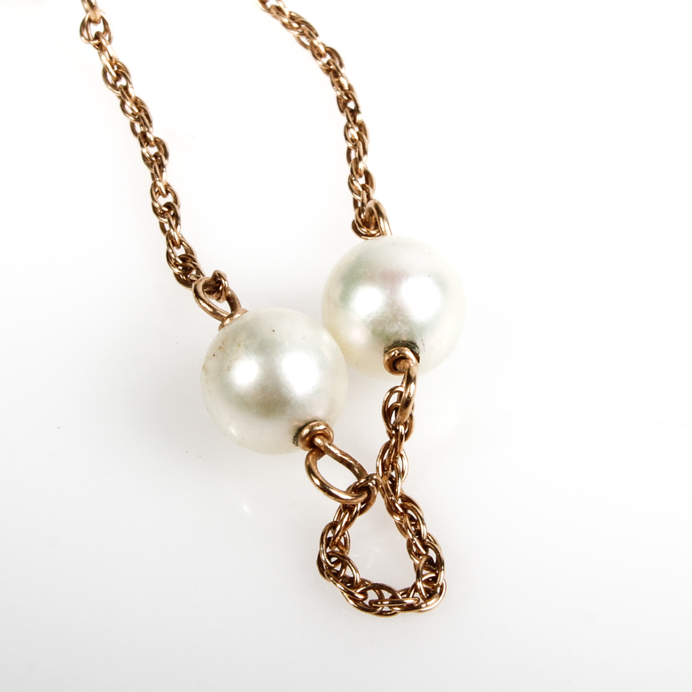 14K Yellow Gold and Pearl Bracelet