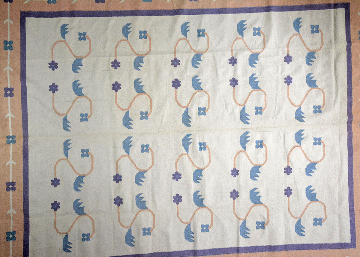 Hand Knotted Indian Dhurrie Flatweave Area Rug