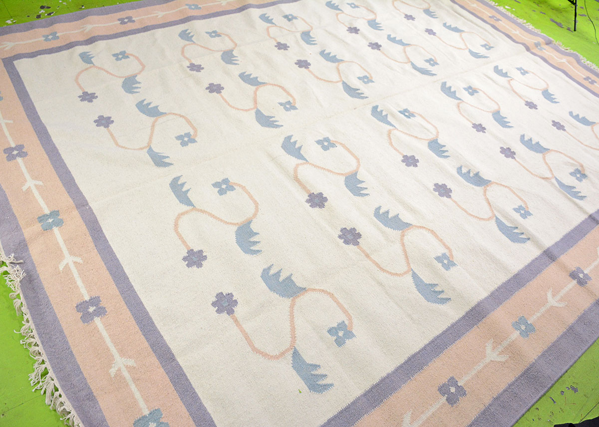 Hand Knotted Indian Dhurrie Flatweave Area Rug