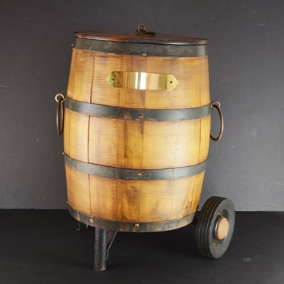 Vintage Barrel Cooler On Wheels