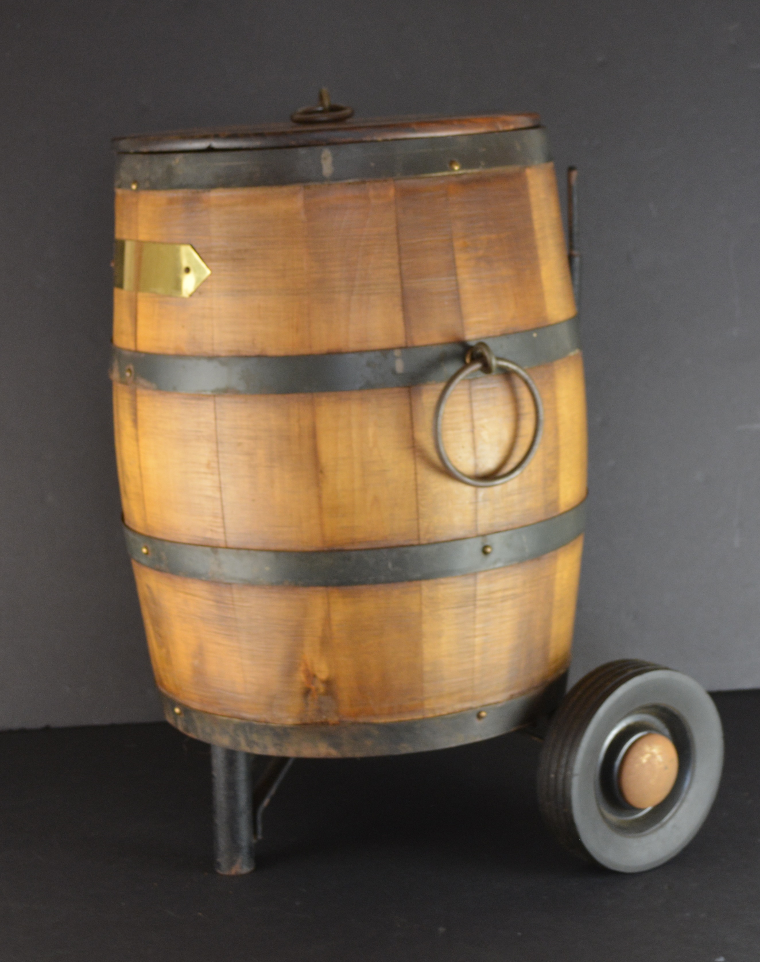 Vintage Barrel Cooler On Wheels