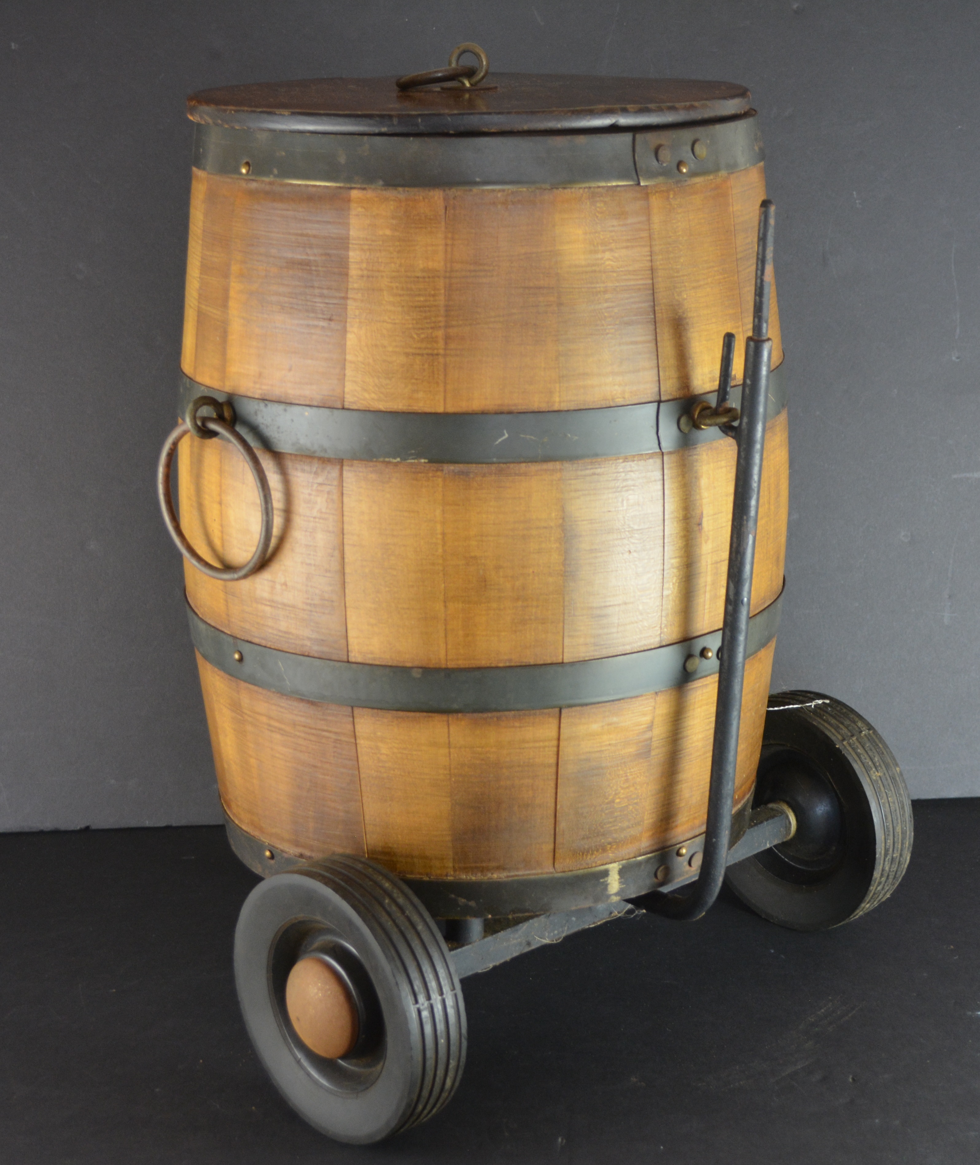 Vintage Barrel Cooler On Wheels