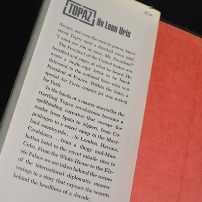 Leon Uris First Edition "Topaz" Hardcover Book