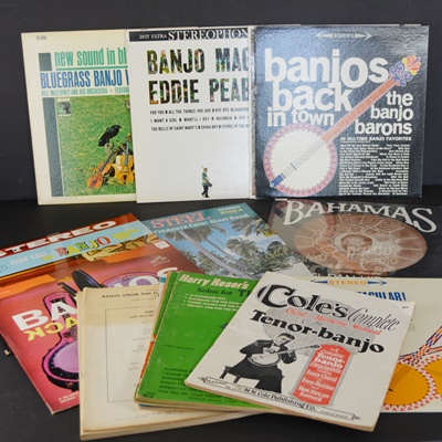 Banjo Theme Record Albums and Banjo Sheet Music