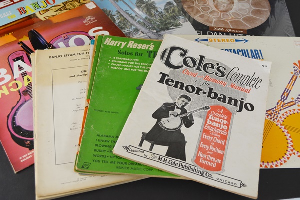 Banjo Theme Record Albums and Banjo Sheet Music
