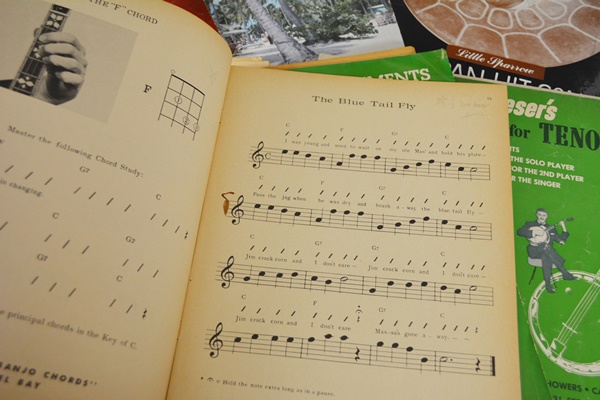 Banjo Theme Record Albums and Banjo Sheet Music