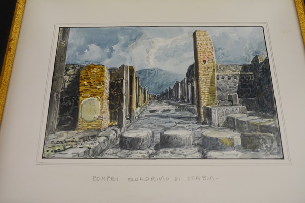 Two Giovanni Gallo Signed Watercolors of Pompeii
