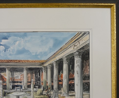 Two Giovanni Gallo Signed Watercolors of Pompeii