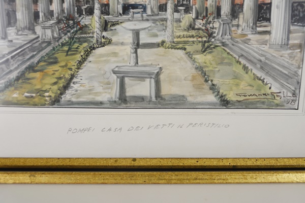 Two Giovanni Gallo Signed Watercolors of Pompeii