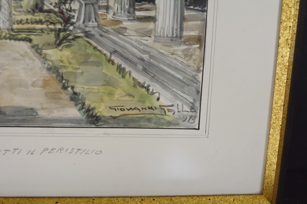 Two Giovanni Gallo Signed Watercolors of Pompeii