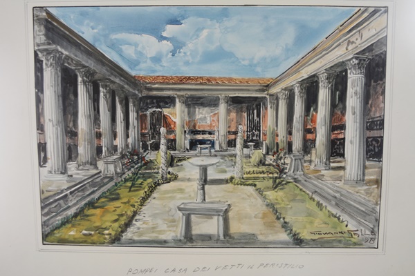 Two Giovanni Gallo Signed Watercolors of Pompeii
