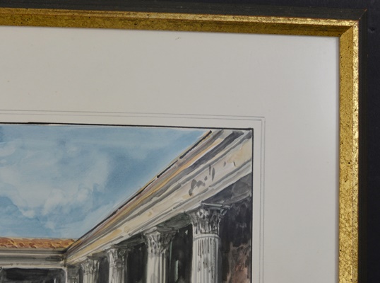 Two Giovanni Gallo Signed Watercolors of Pompeii