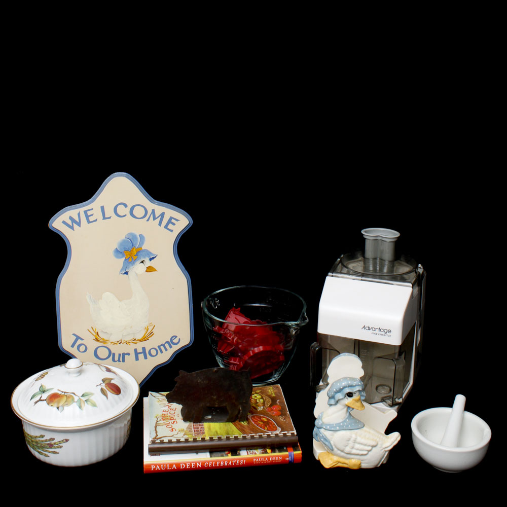 Food Processor and Vintage Baking Dishes