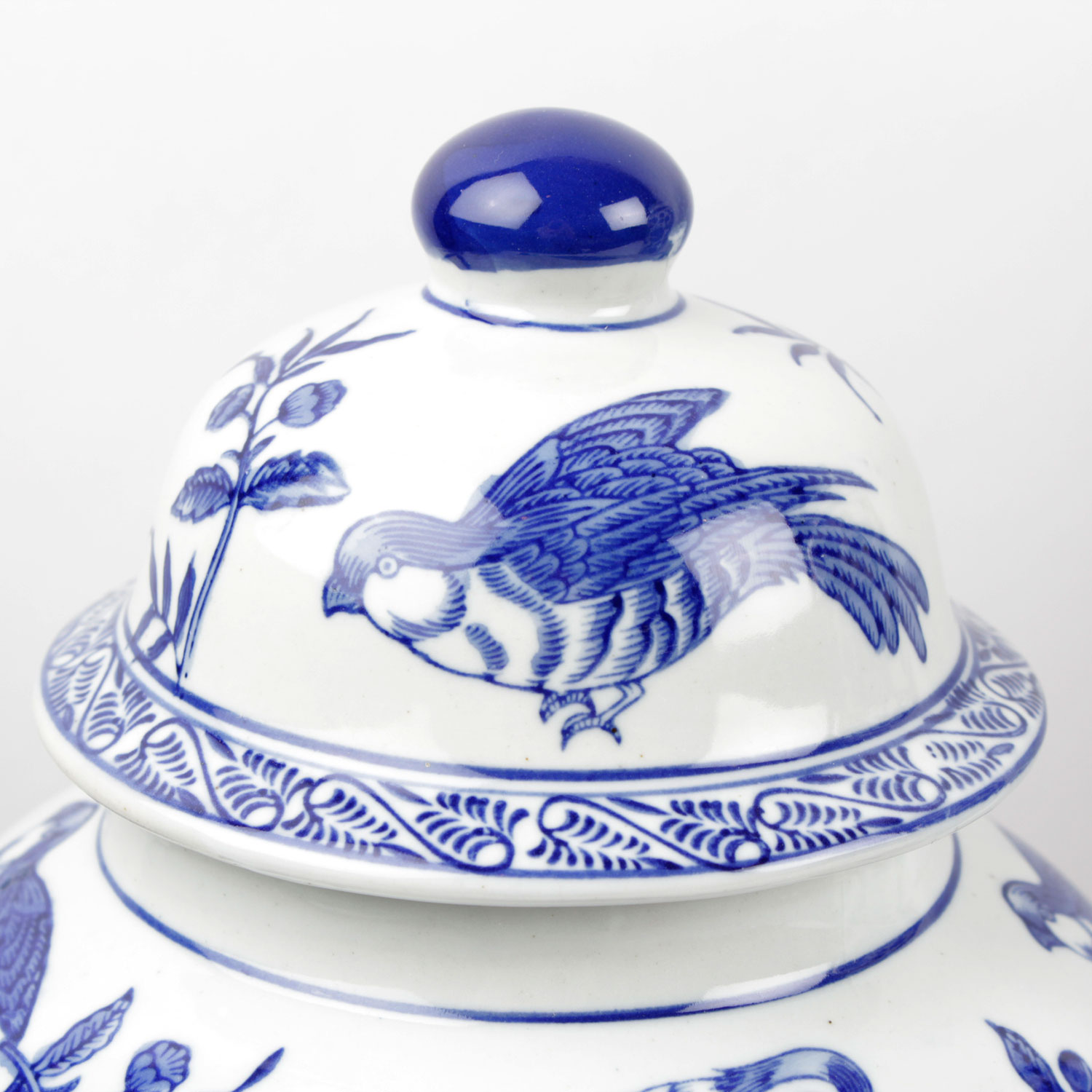 Collection of Three Blue and White Floral Vases