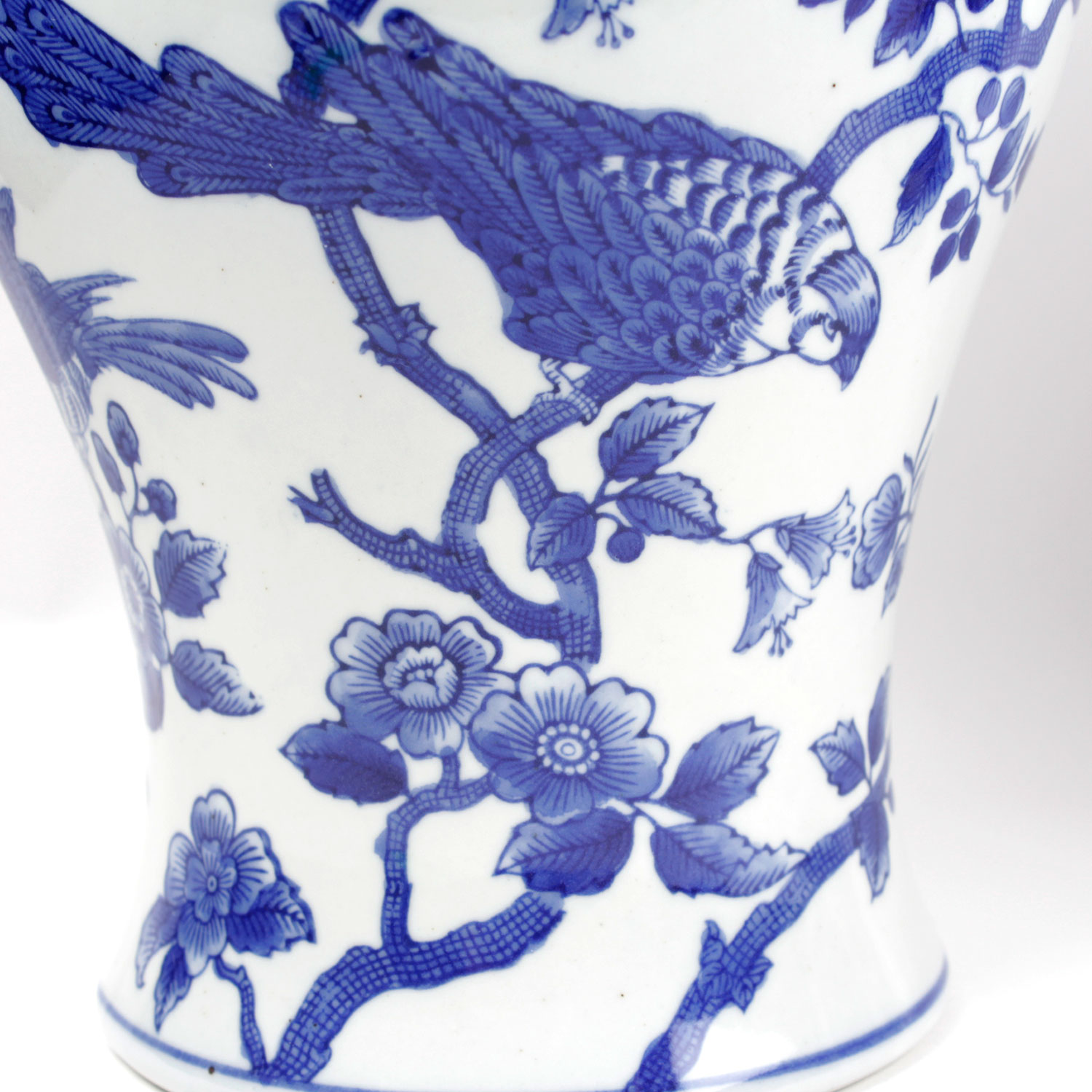 Collection of Three Blue and White Floral Vases