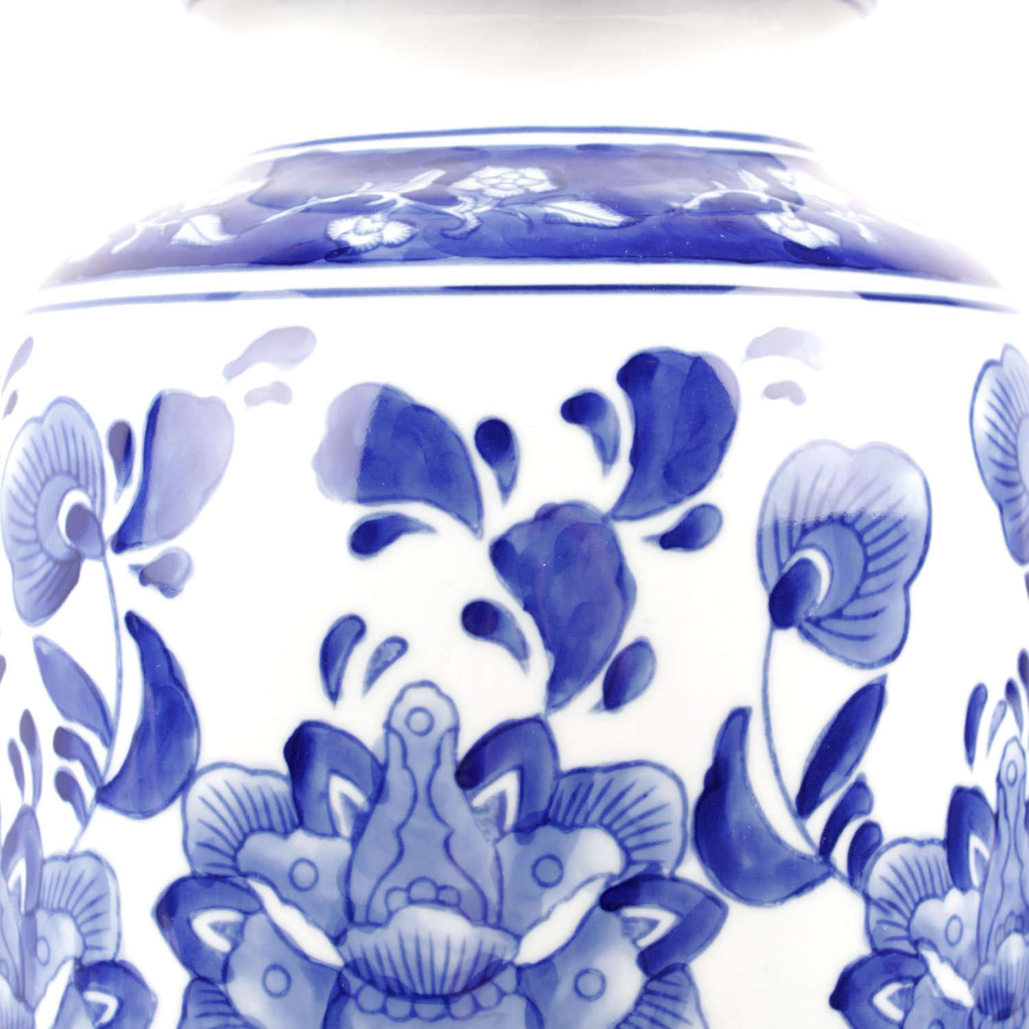 Collection of Three Blue and White Floral Vases
