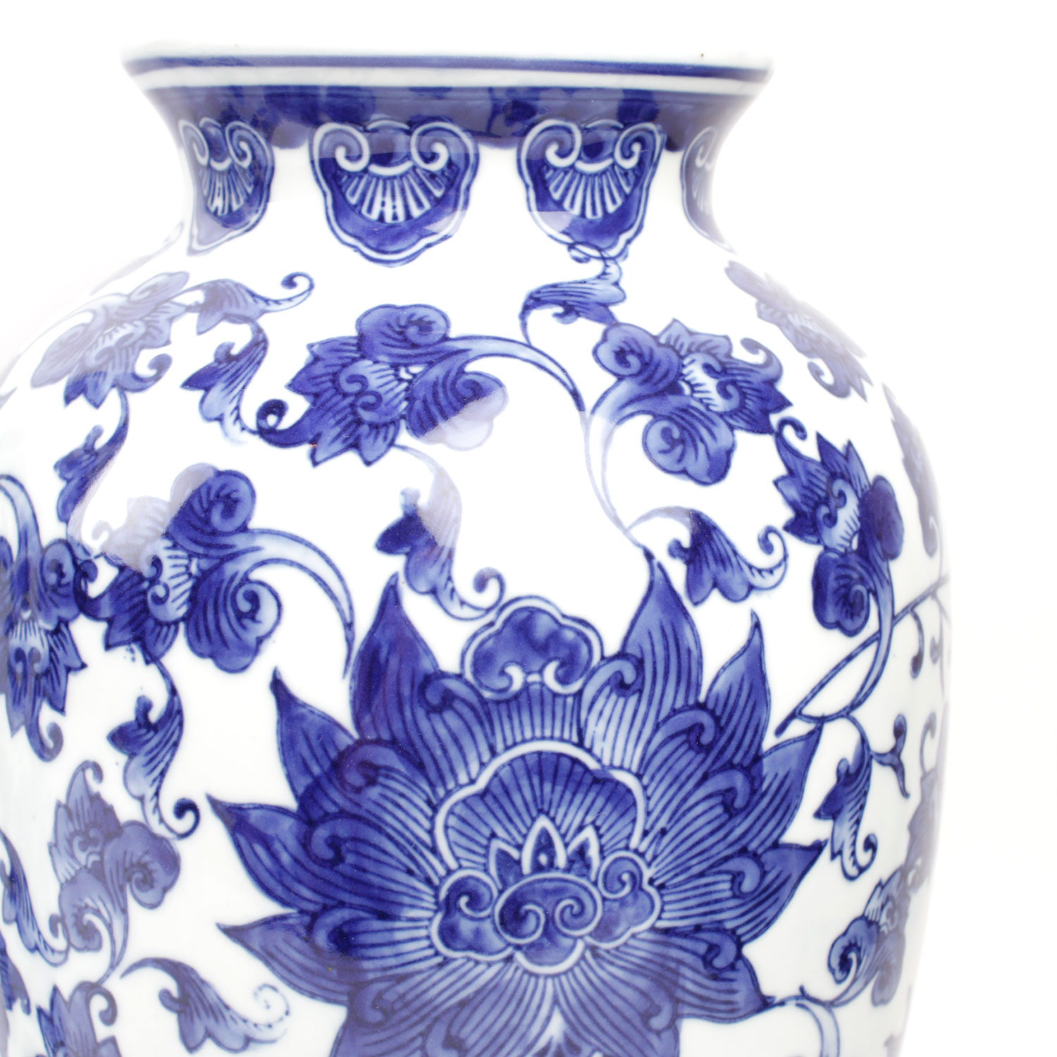 Collection of Three Blue and White Floral Vases