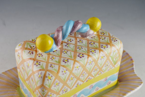 MacKenzie-Childs Pottery Covered Butter Dish