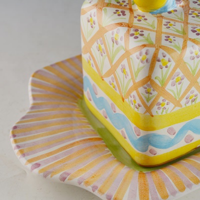 MacKenzie-Childs Pottery Covered Butter Dish